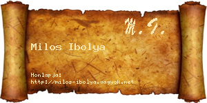 Milos Ibolya névjegykártya