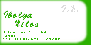 ibolya milos business card